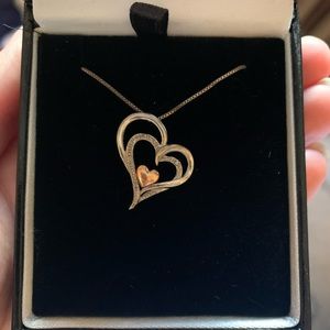 Zales I AM LOVED Heart Diamond Necklace 14K 925